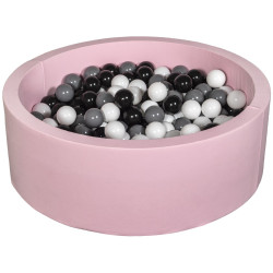 Piscine à balles rose avec 200 balles